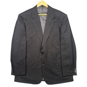 Haband Executive Division Blazer Mens 46L Charcoal Gray 2 Button Sport Coat